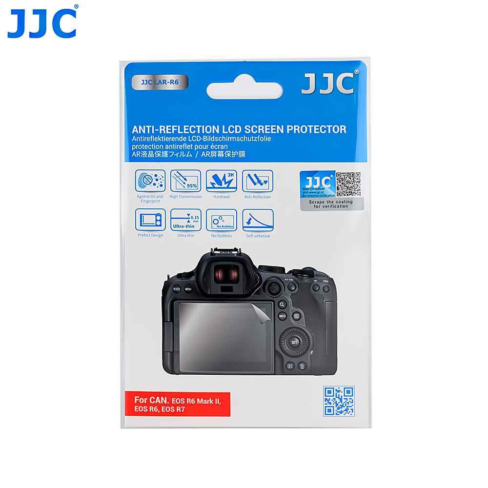 JJC LAR-R6 Displayschutz Folie für Canon EOS R6 Mark II, EOS R6, EOS R7